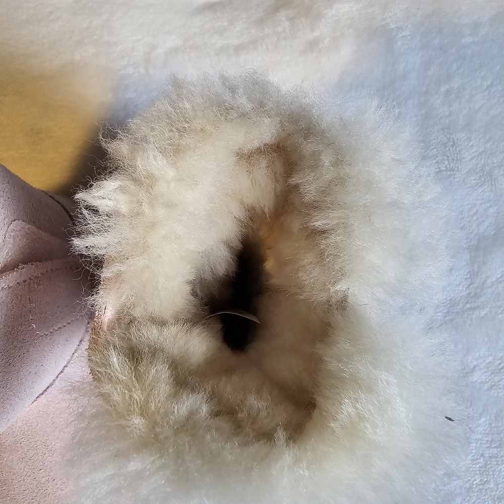 UGG Light Pink Baby Booties with Fur - Picture 6 of 8